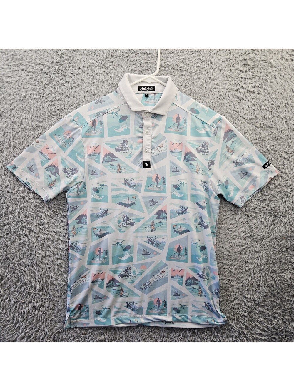 Bad Birdie Performance Golf Polo Men Small Paddleboard Surf Watersport Boats